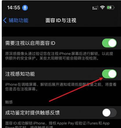 茂名苹果14维修网点分享iPhone14注视感知功能有什么用 